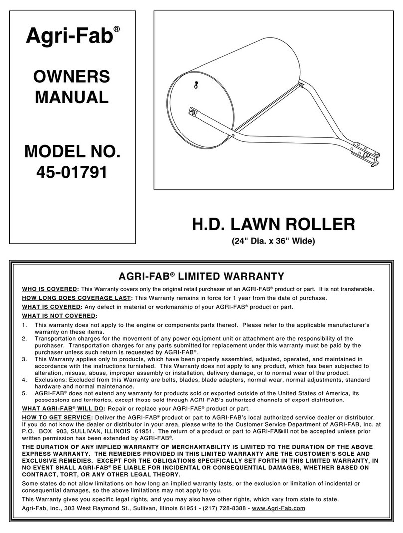 Agri-Fab H.D. Lawn Roller 45-01791 owner's manual