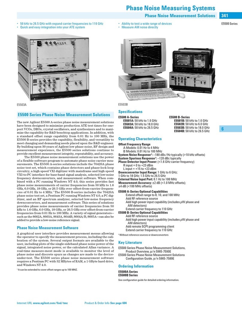 Agilent Technologies E5500 B-series Specification sheet