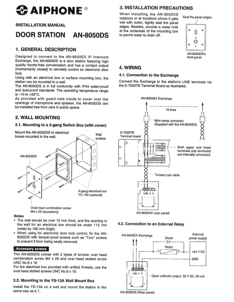 Aiphone AN-8050DS installation manual