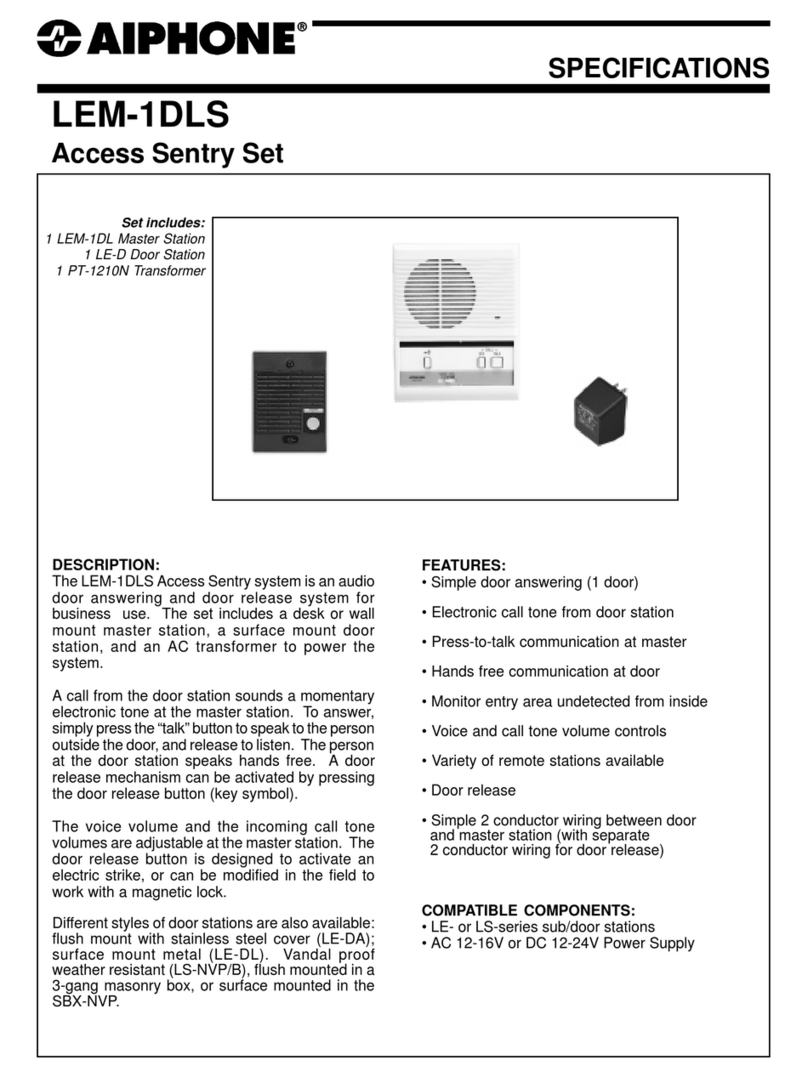 Aiphone ACCESS SENTRY LEM-1DLS User manual