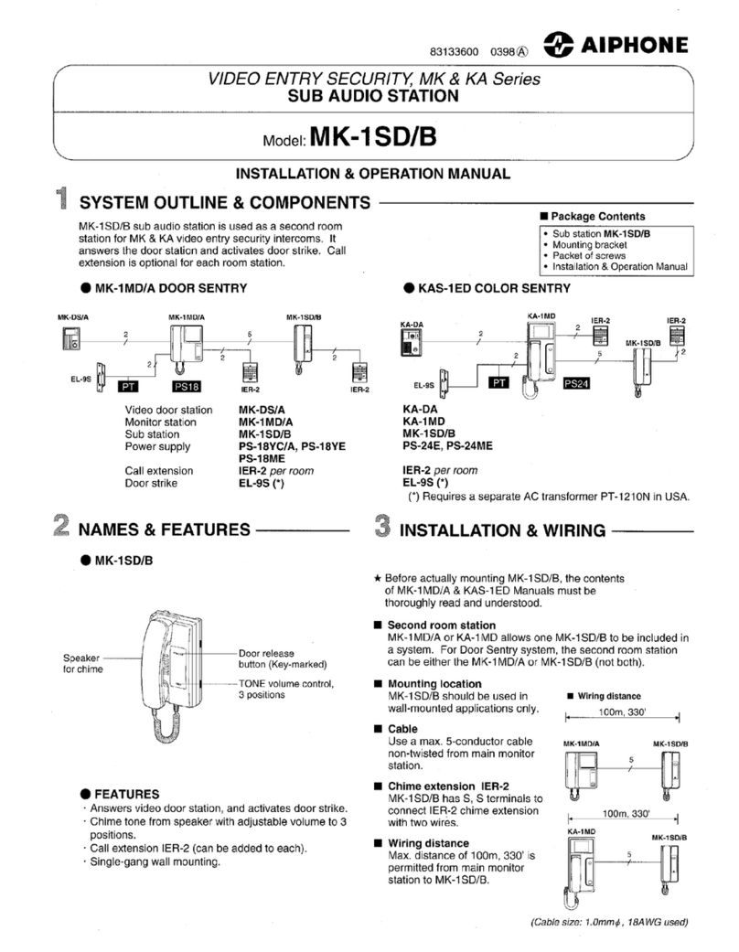 Aiphone MK-1SD/B User manual