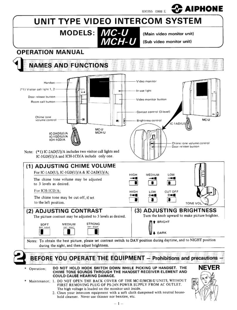 Aiphone MC-U User manual Aiphone MC-U User manual
