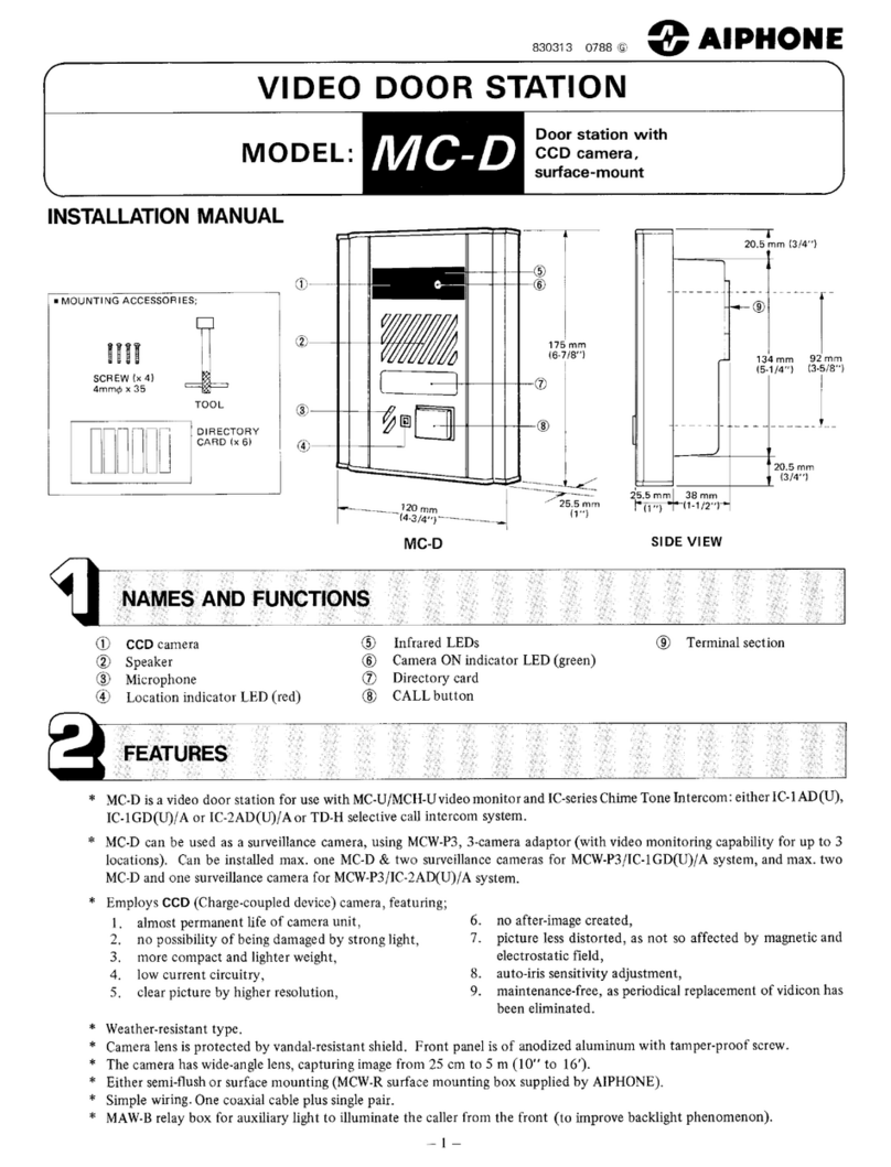 Aiphone MC-D User manual