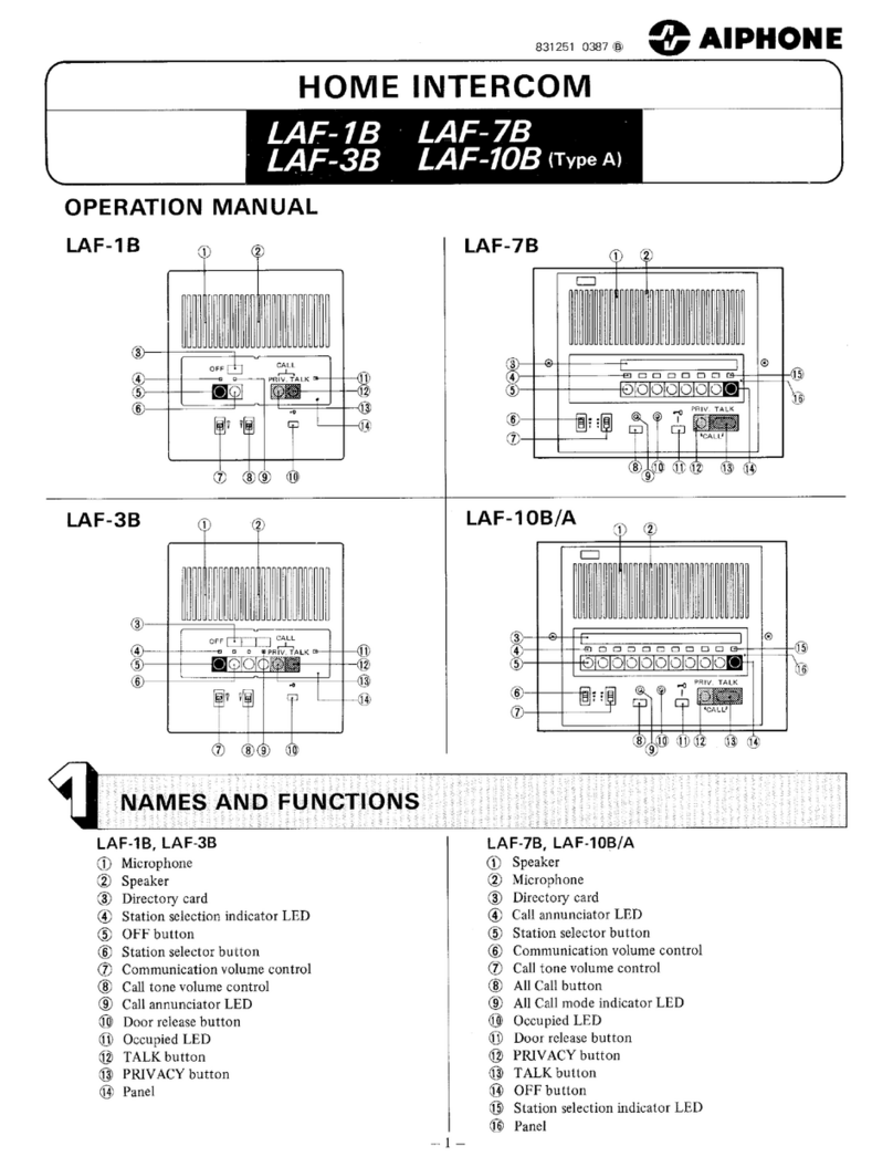 Aiphone LAF-10B User manual Aiphone LAF-10B User manual