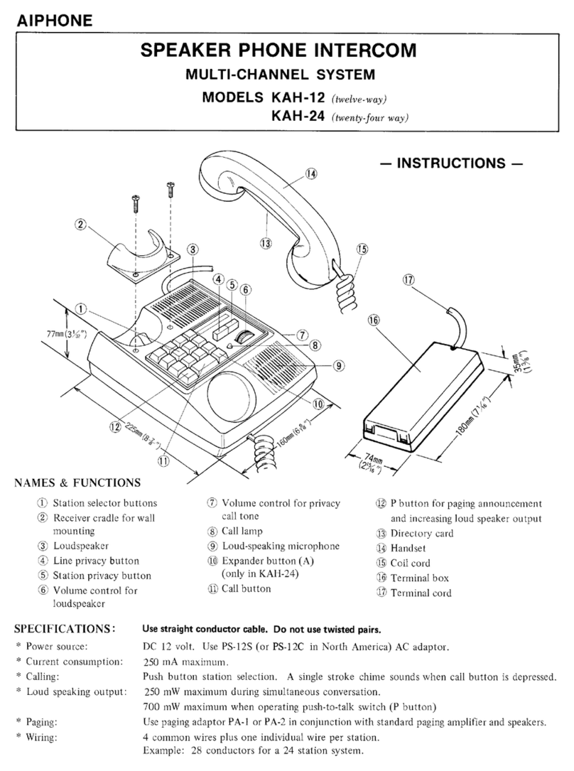 Aiphone KAH-12 User manual