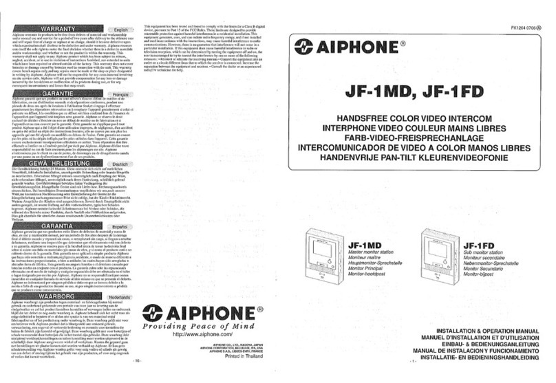 Aiphone JF-1FD User manual