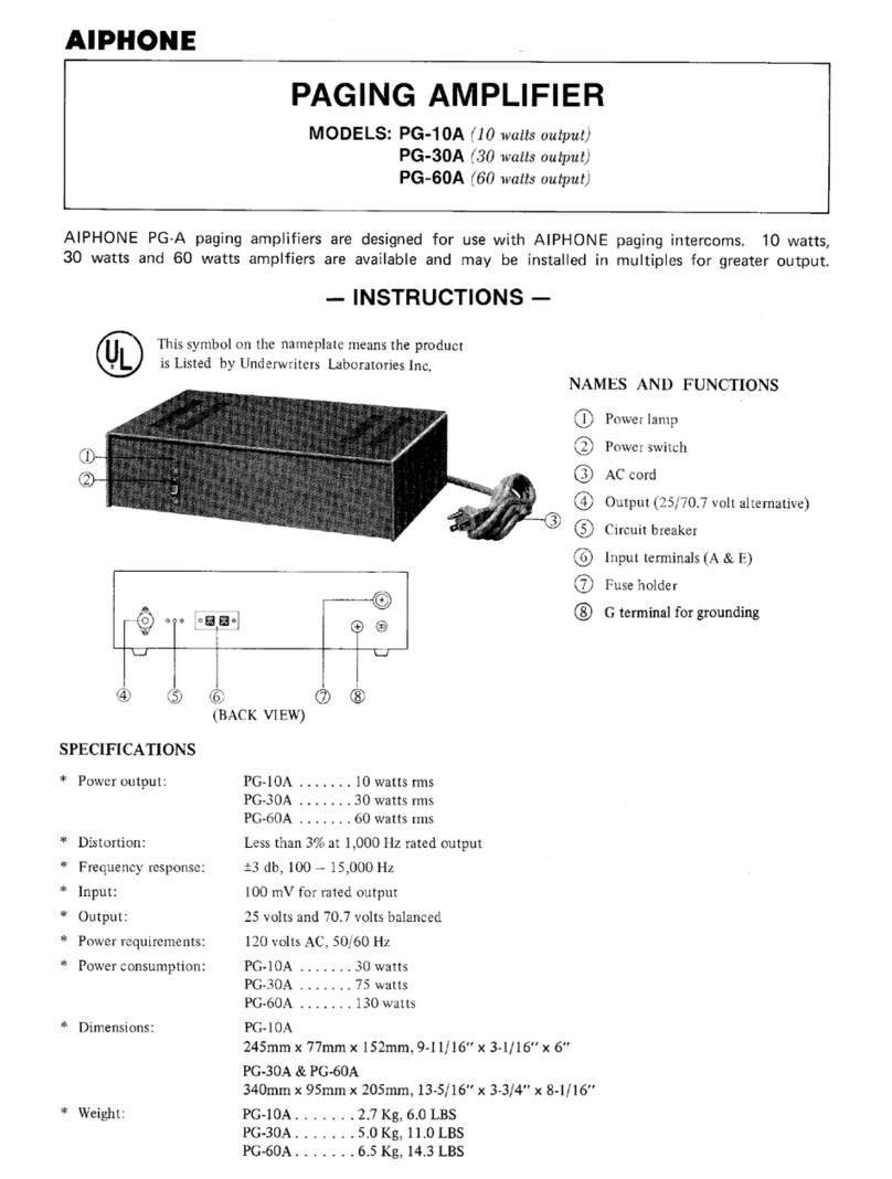 Aiphone PG-10A User manual