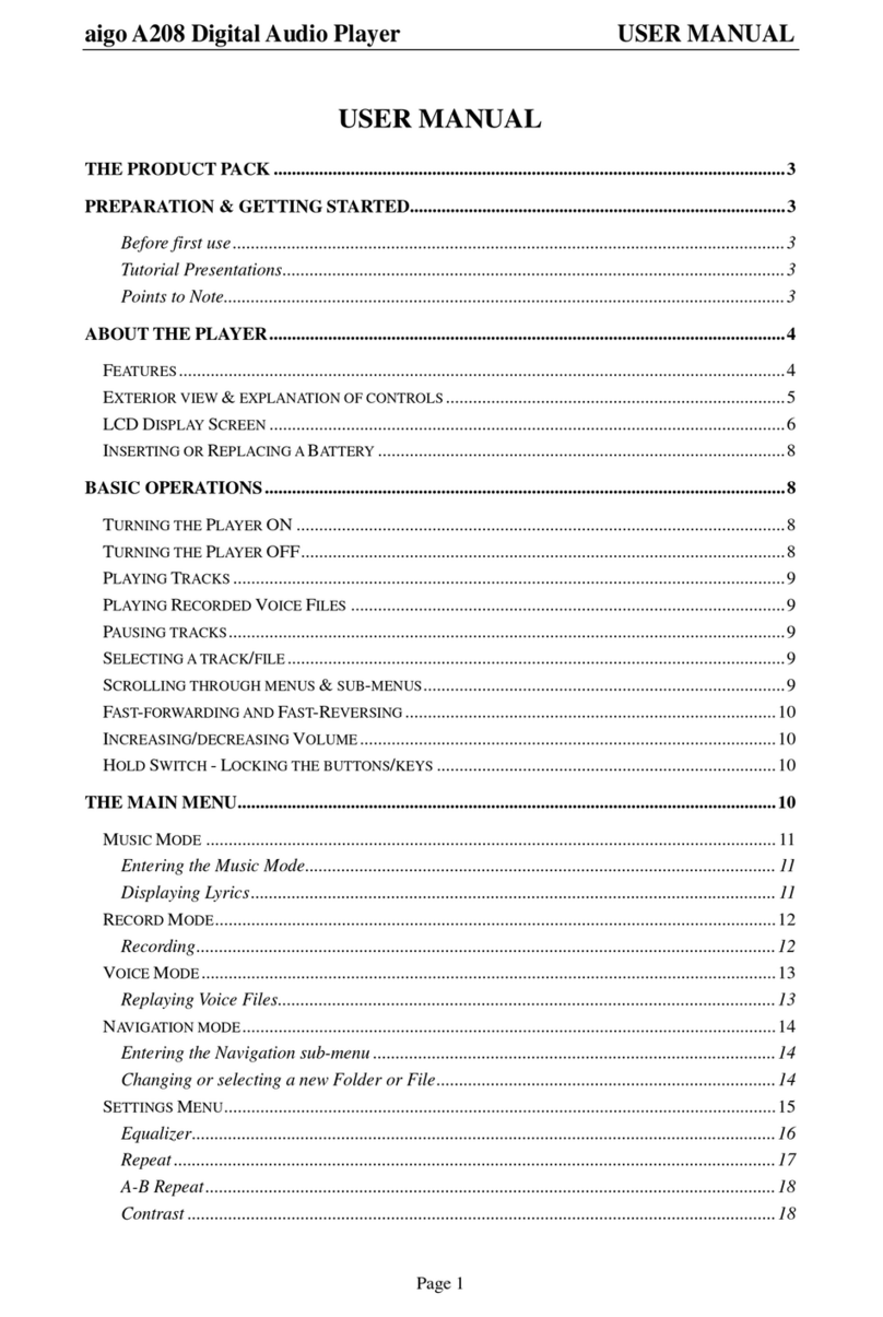 Aigo A208 user manual