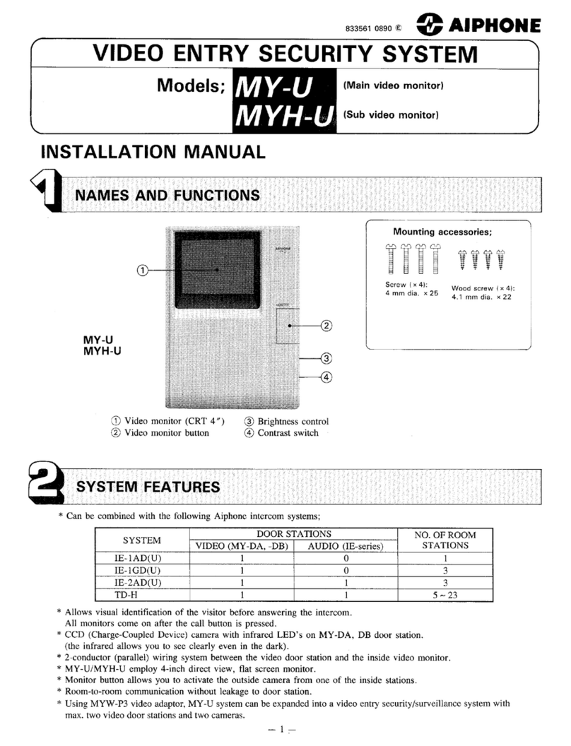 Aiphone MY-U User manual