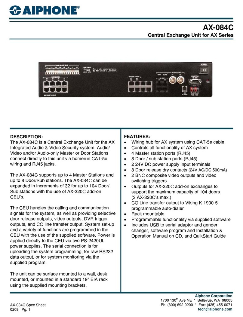 Aiphone AX-084C Specifications