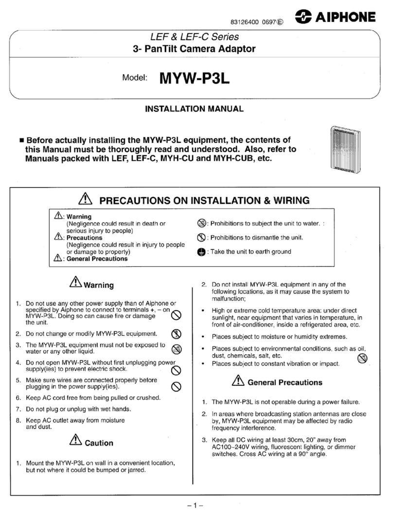 Aiphone LEF MYW-P3L installation manual