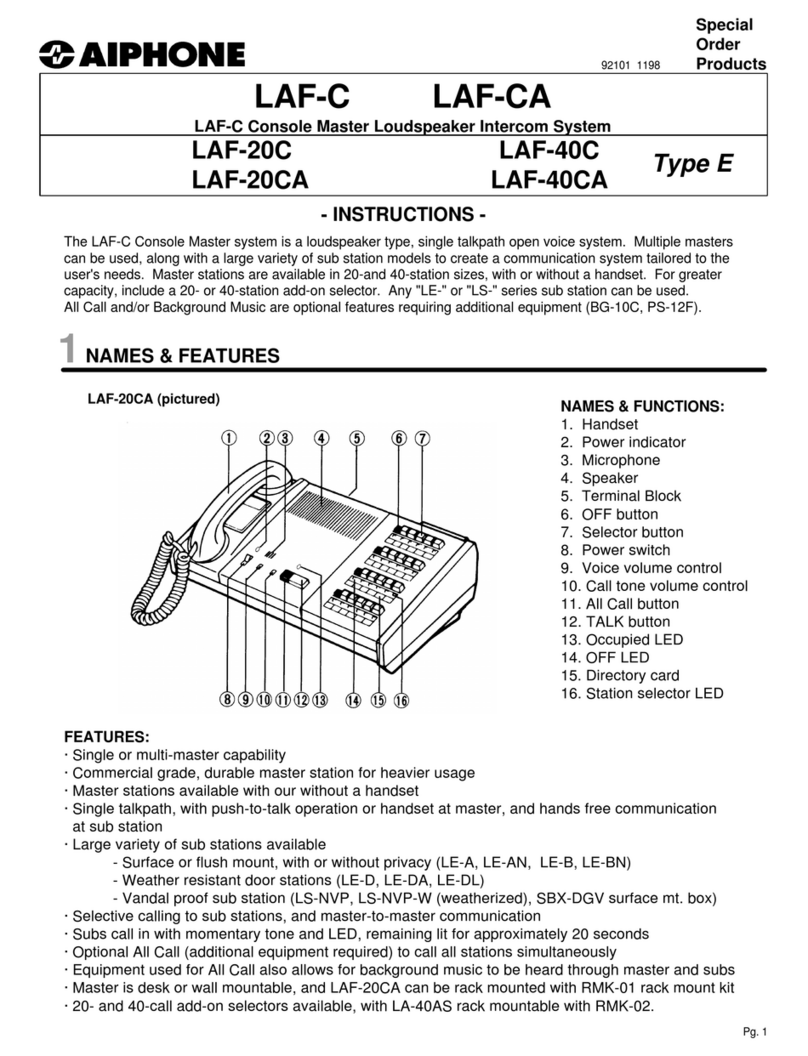 Aiphone LAF-20C instructions