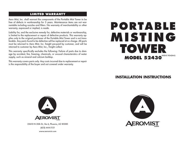 Aero Mist Portable Misting Tower 52430 installation instructions Aero Mist Portable Misting Tower 52430 installation instructions