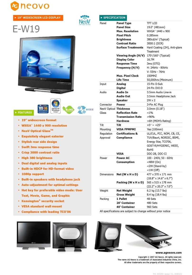 AG Neovo E-W19 User manual