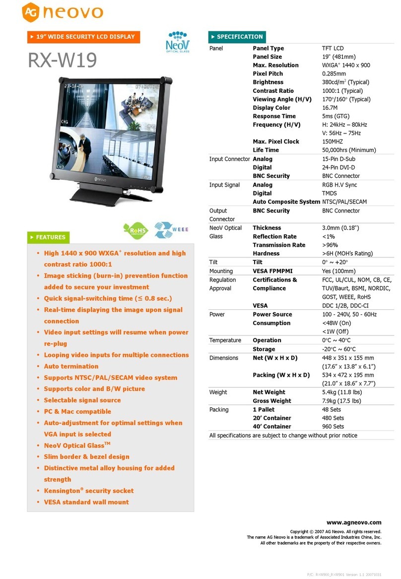 AG Neovo RX-W19 User manual