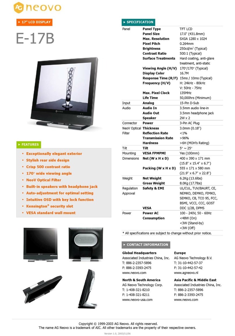 AG Neovo 17" LCD Display E-17B User manual
