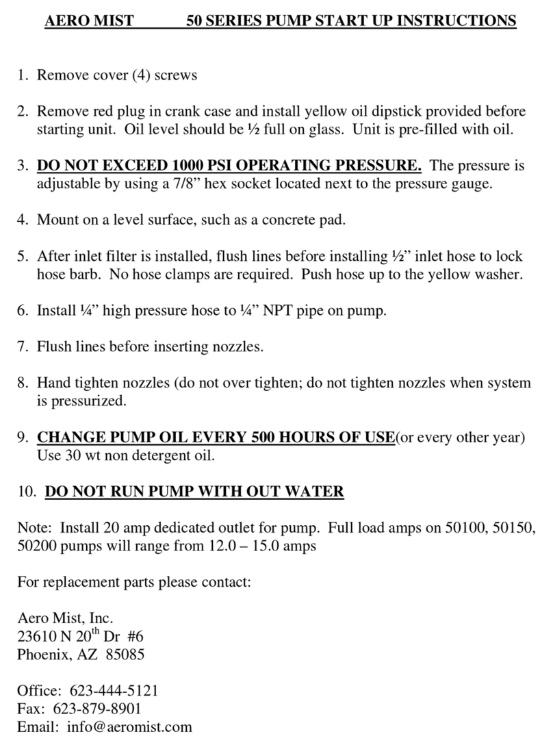 Aero Mist 50 Series Start-up instructions