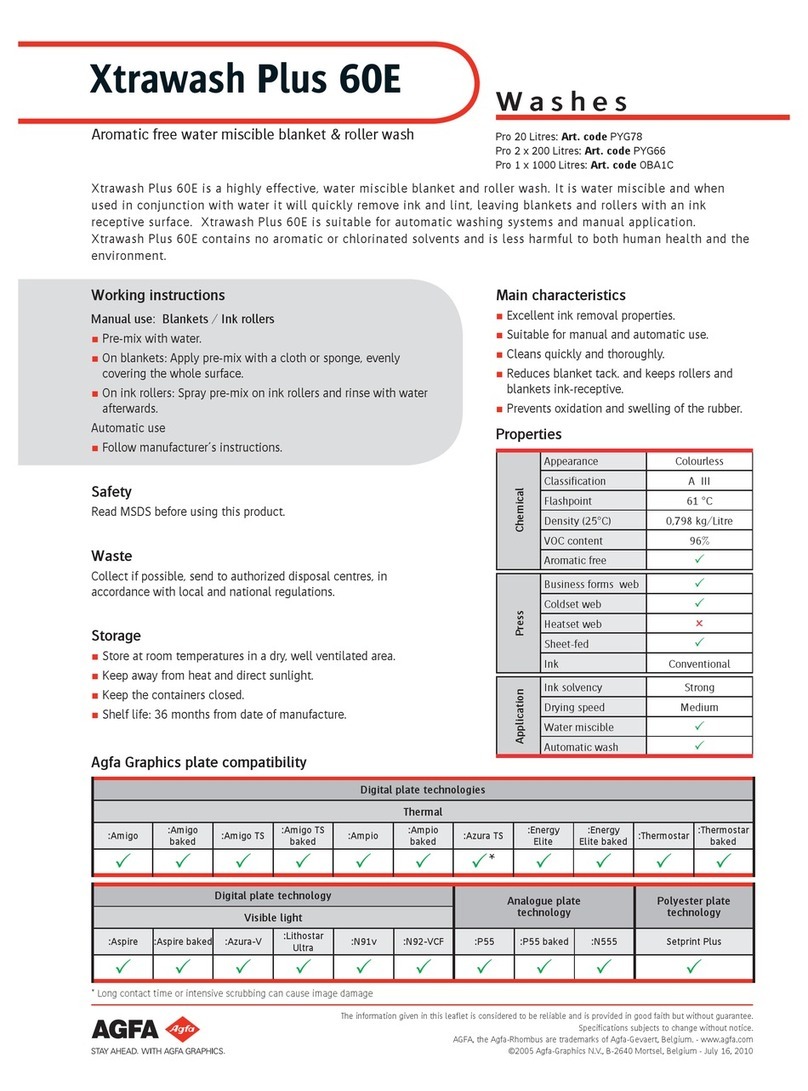 AGFA XTRAWASH PLUS 60E user manual