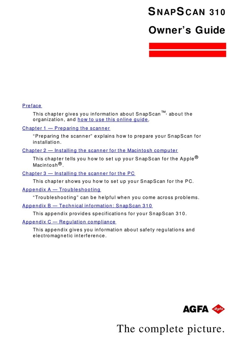 AGFA SnapScan 310 User manual