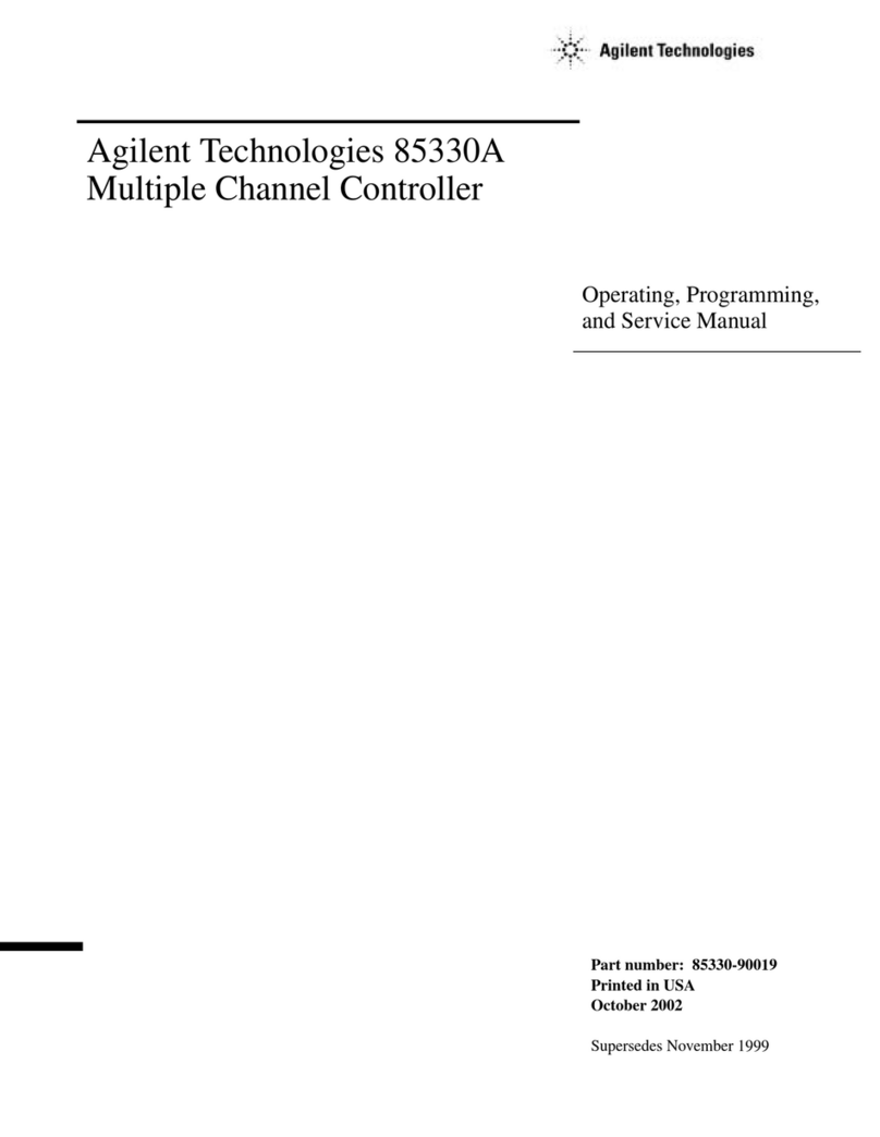 Agilent Technologies Multiple Channel Controller 85330A Operating and service manual