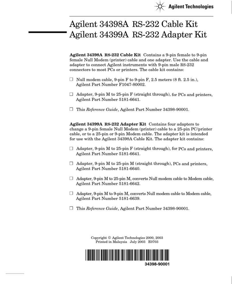 Agilent Technologies 34398A RS-232 User manual