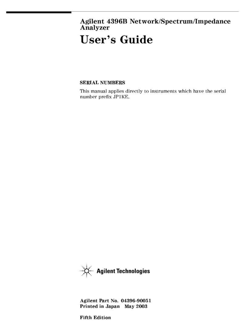 Agilent Technologies Agilent 4396B User manual Agilent Technologies Agilent 4396B User manual