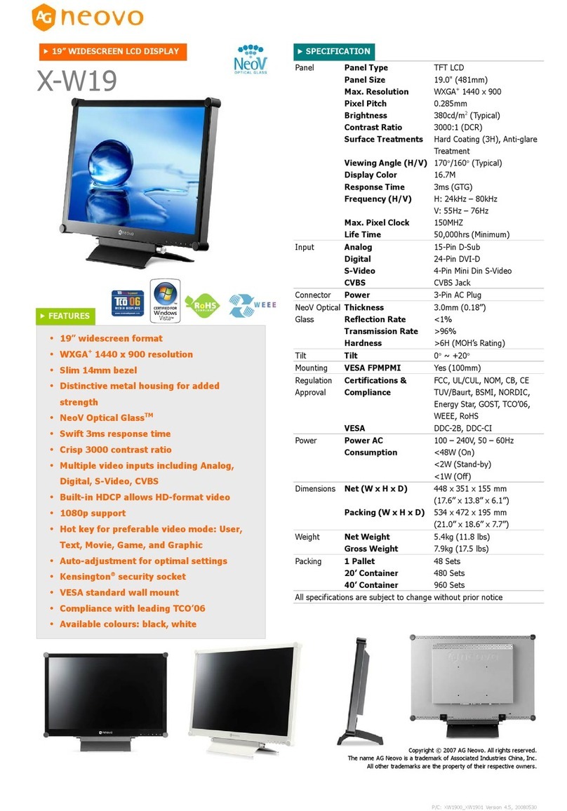 AG Neovo X-W19 User manual