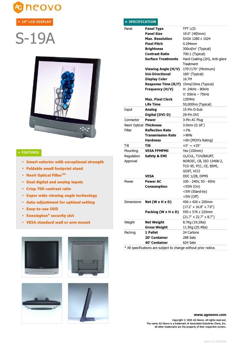 AG Neovo S-19A User manual