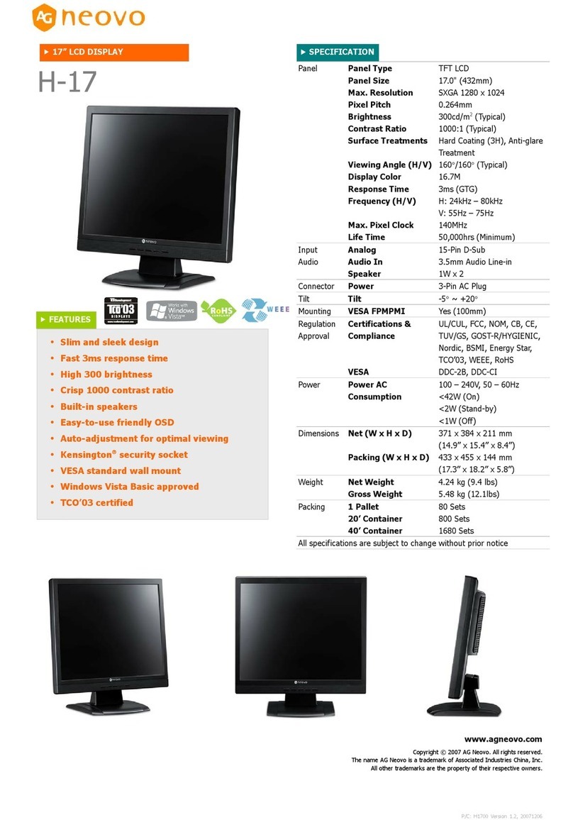 AG Neovo H-17 Specifications
