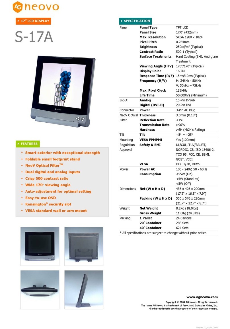 AG Neovo S-17A User manual