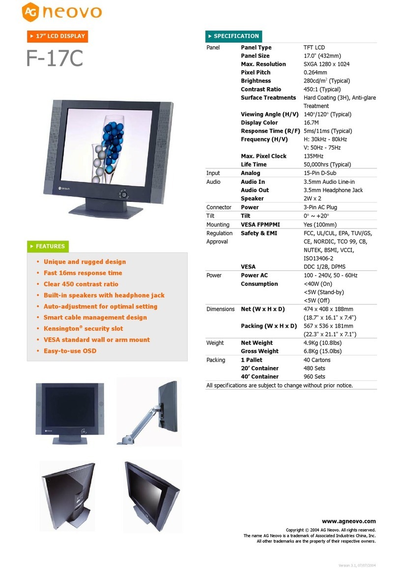 AG Neovo F-17C Specifications
