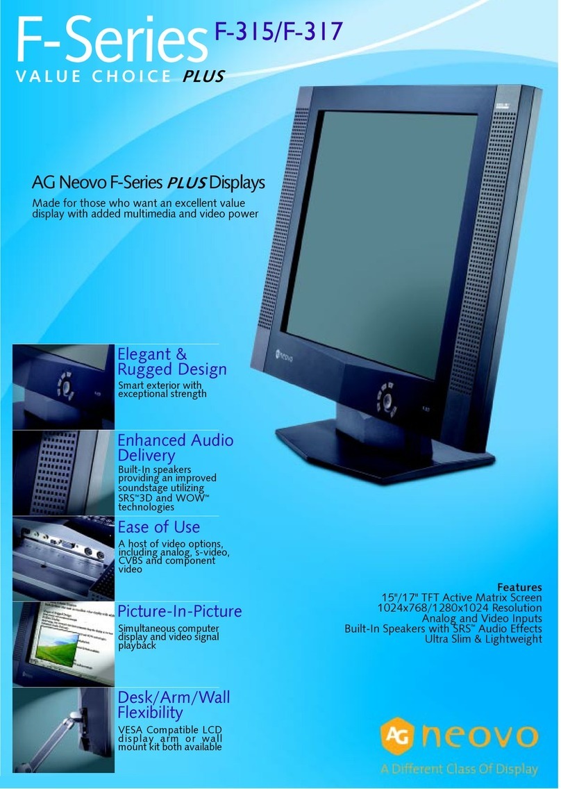 AG Neovo SeriesPLUS Display F-315 User manual AG Neovo SeriesPLUS Display F-315 User manual