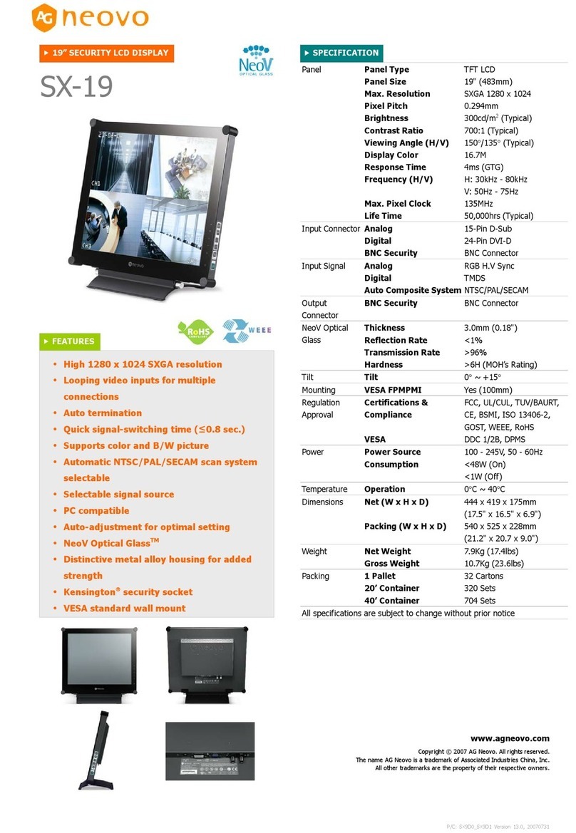 AG Neovo SX-19 User manual AG Neovo SX-19 User manual