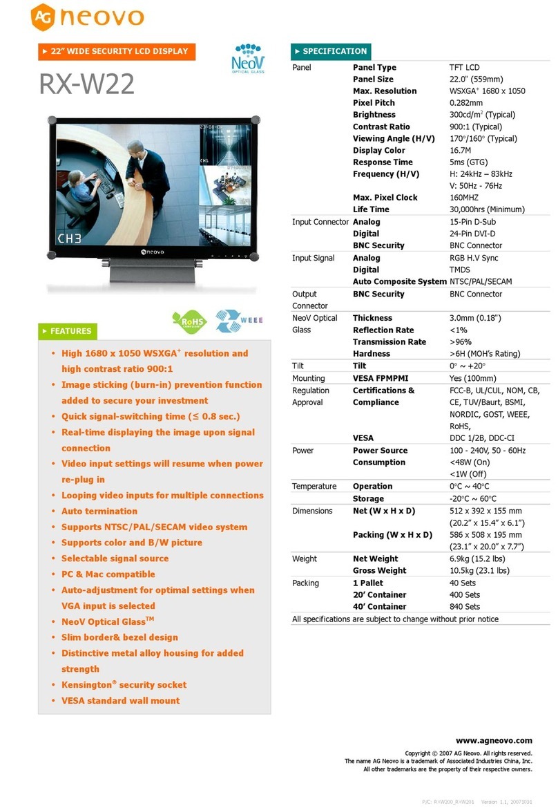 AG Neovo RX-W22 User manual AG Neovo RX-W22 User manual