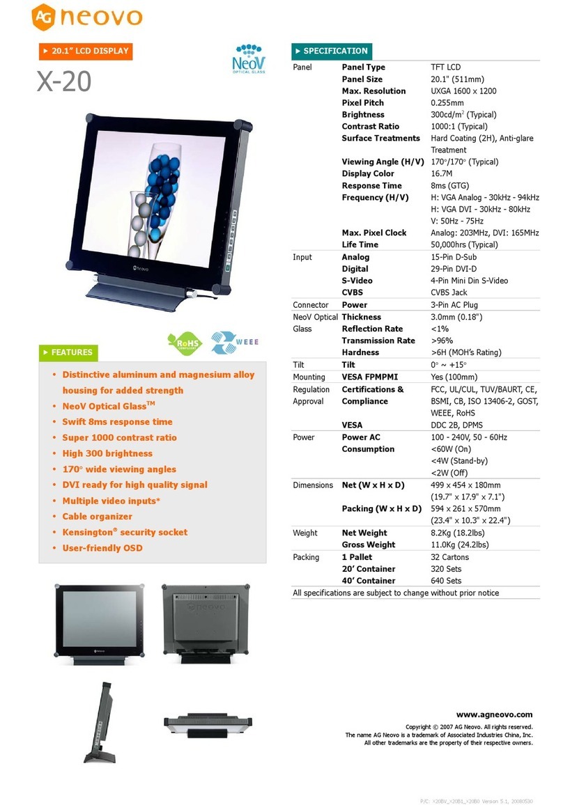 AG Neovo X-20 User manual