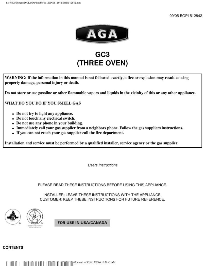 AGA GC3 (P/F) User manual