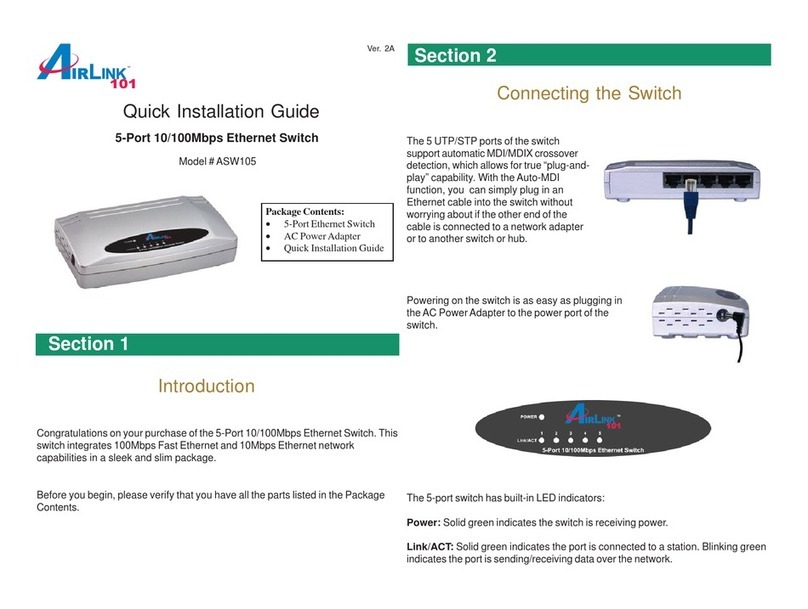 Airlink101 ASW105 Quick installation guide
