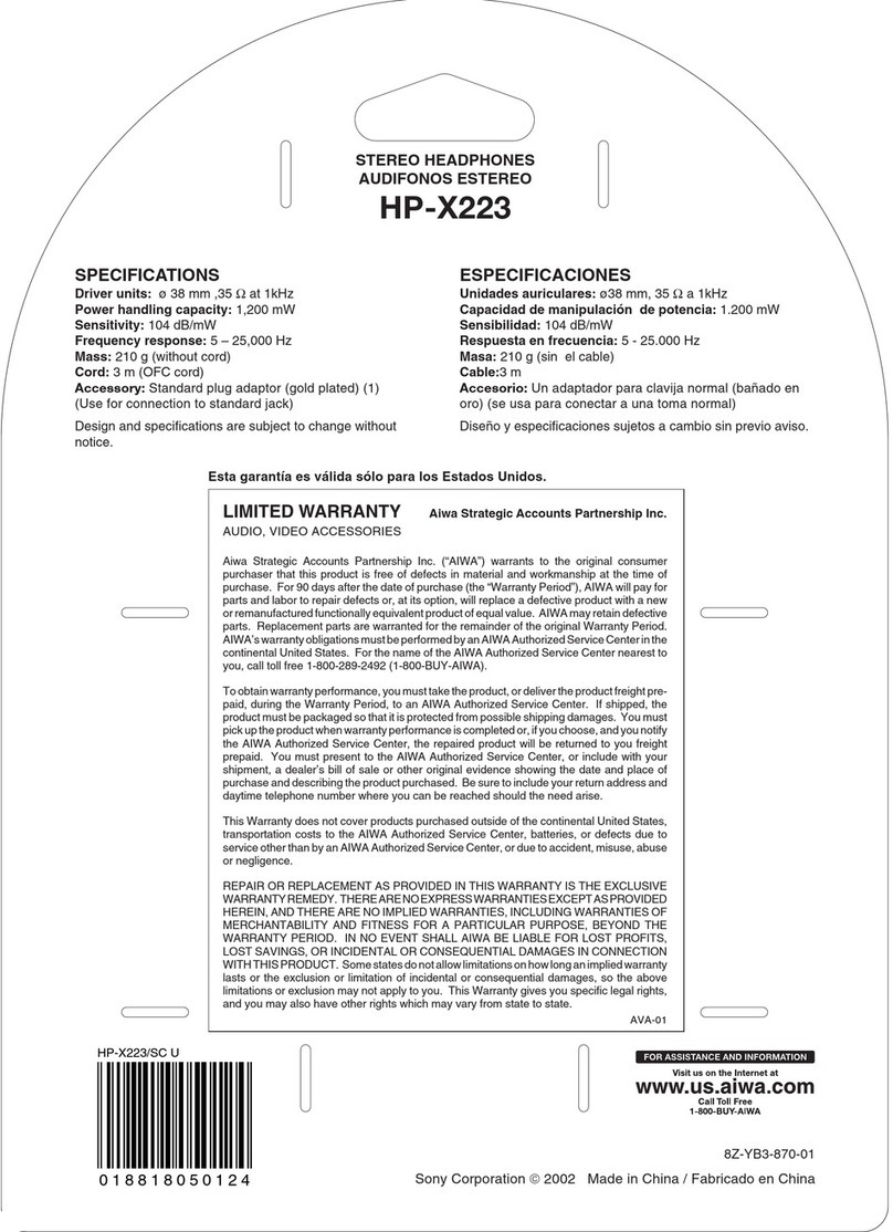 Aiwa HP-X223 owner's manual