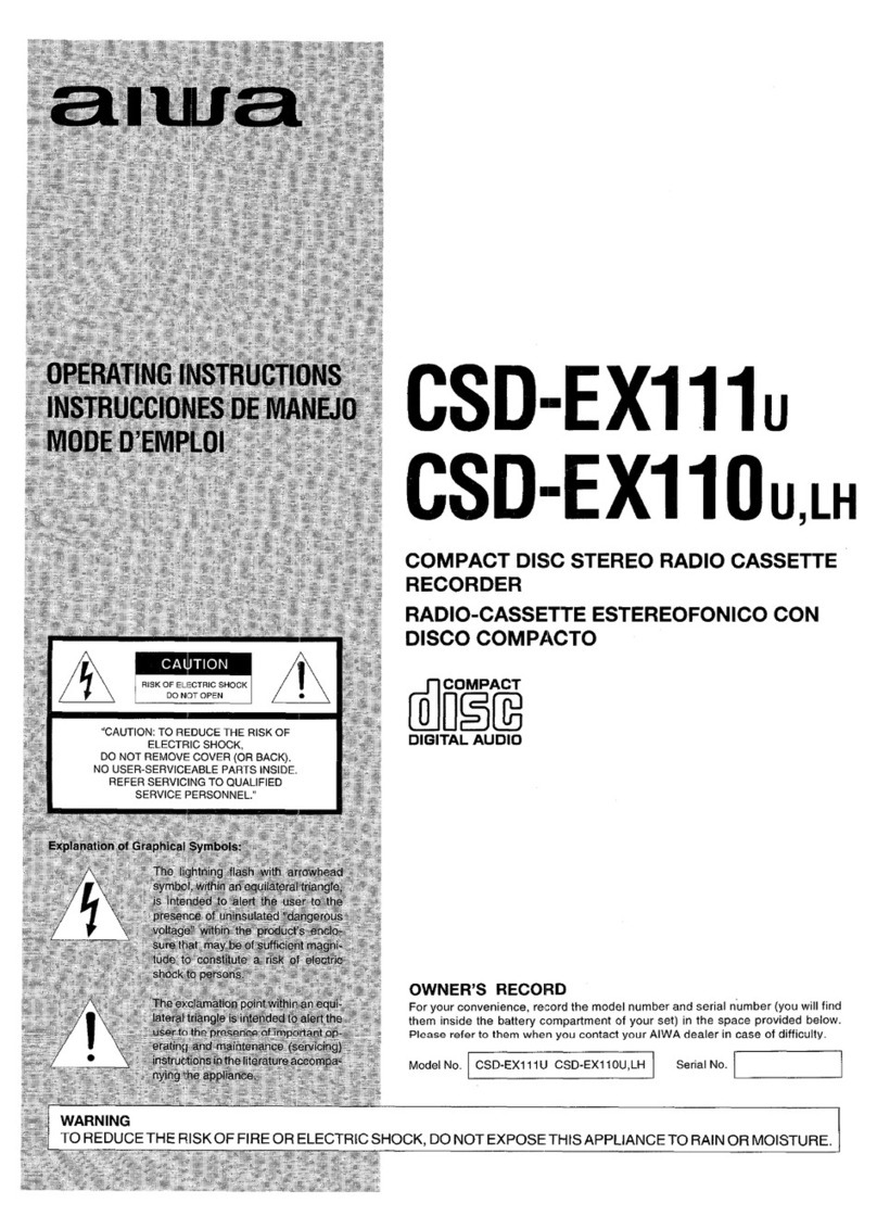Aiwa CSD-EX111U CSD-EX110U, CSD-EX1 operating instructions