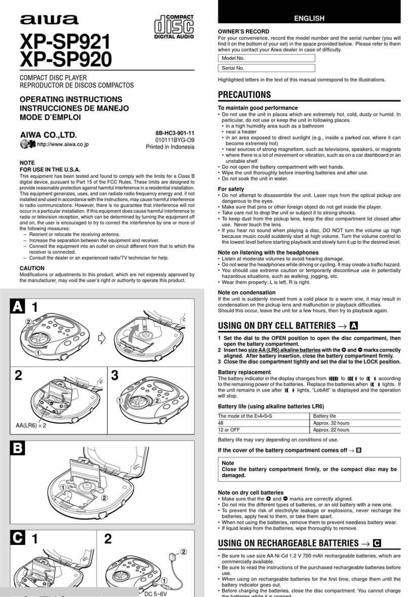 Aiwa XP-SP920 User manual