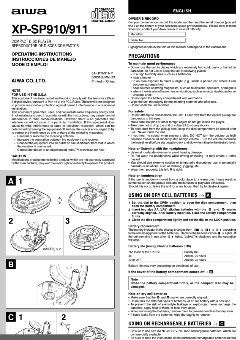 Aiwa XP-SP910 operating instructions