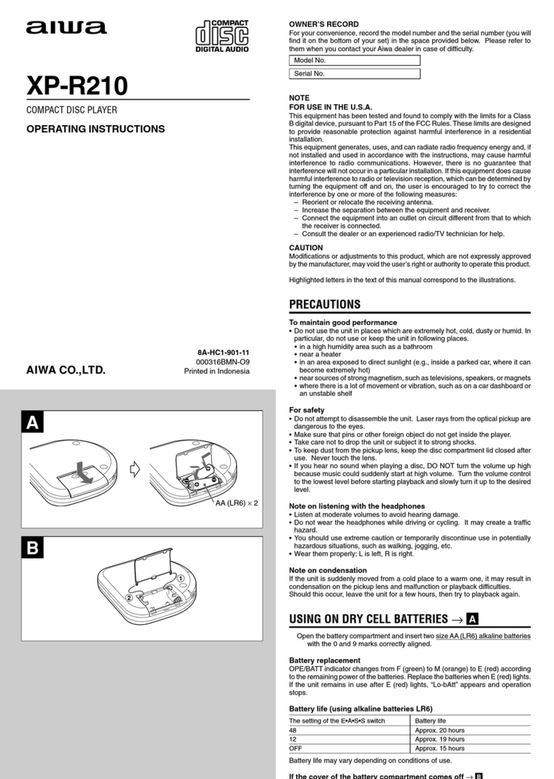 Aiwa XP-R210 operating instructions