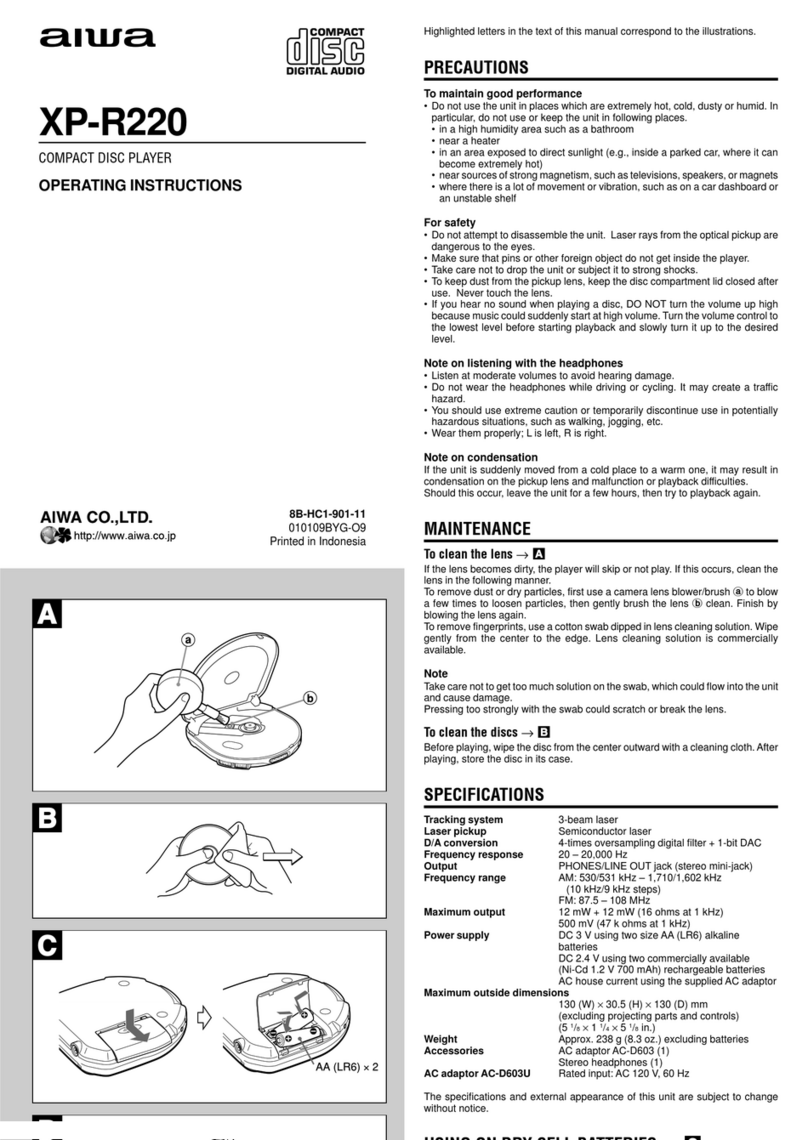 Aiwa XP-R220 operating instructions
