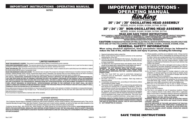 Air King 9120H operating manual