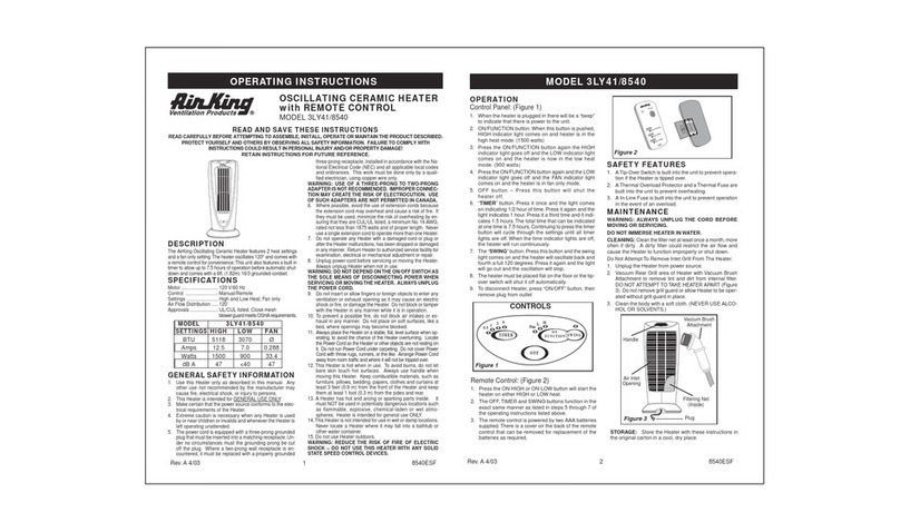 Air King 3LY41/8540 operating instructions