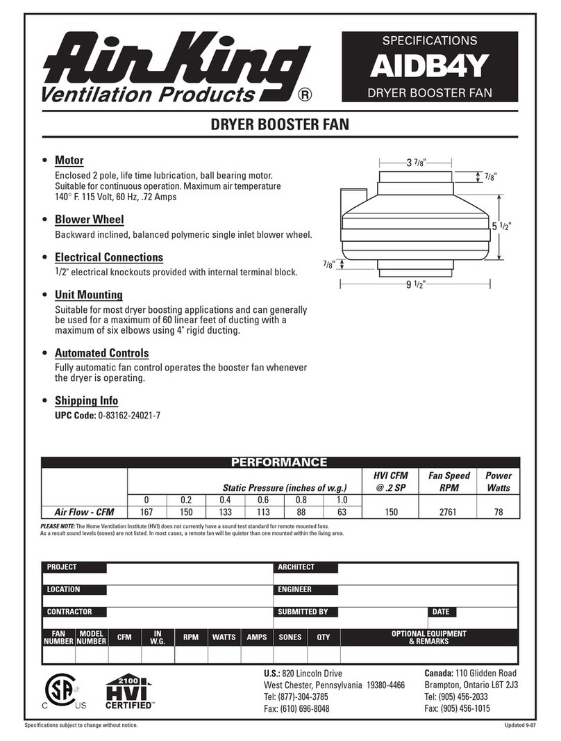 Air King AIDB4Y Specifications