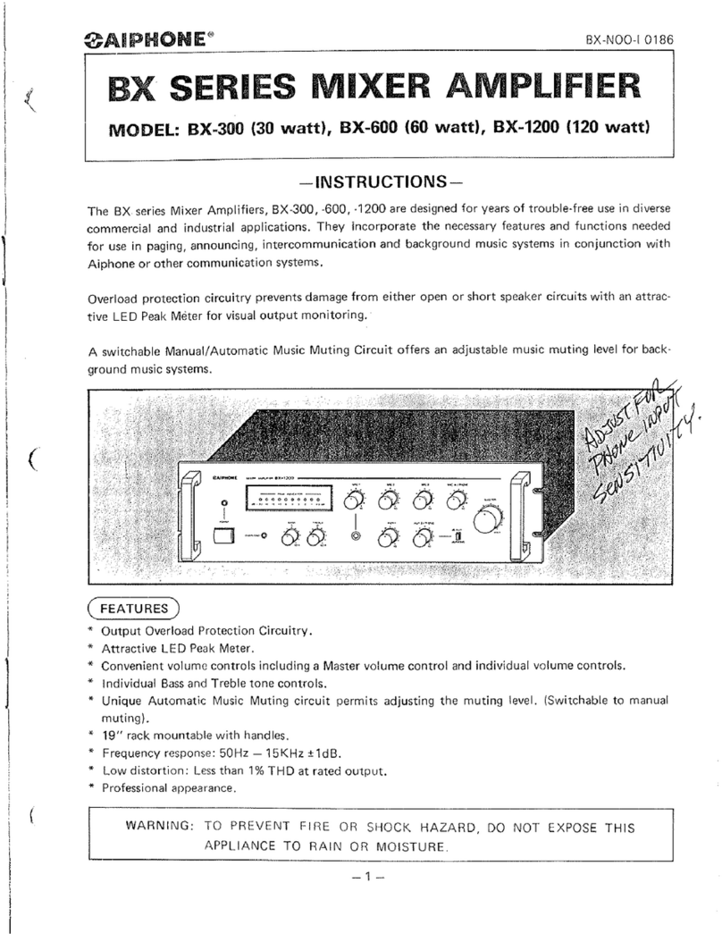 Aiphone BX-1200 User manual