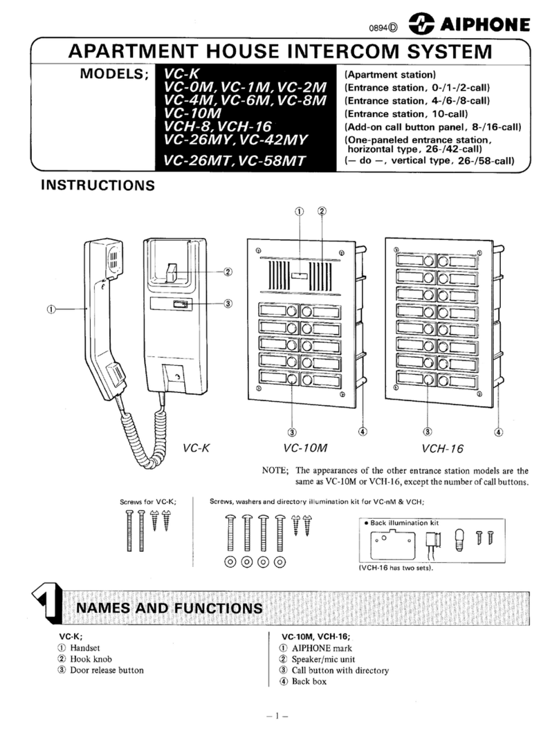 Aiphone VC-10M instructions