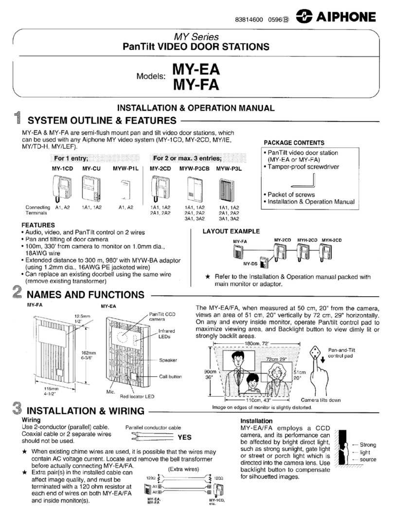 Aiphone MY SERIES MY-EA User manual