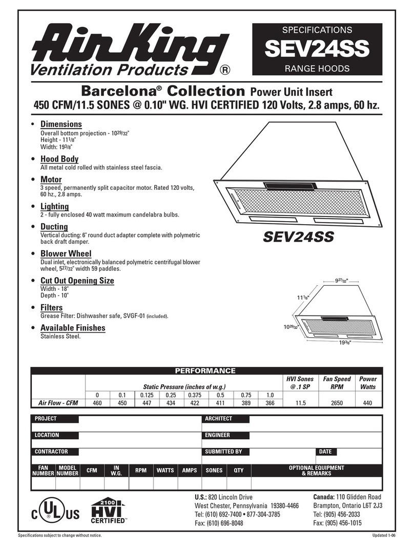 Air King SEV24SS Specifications